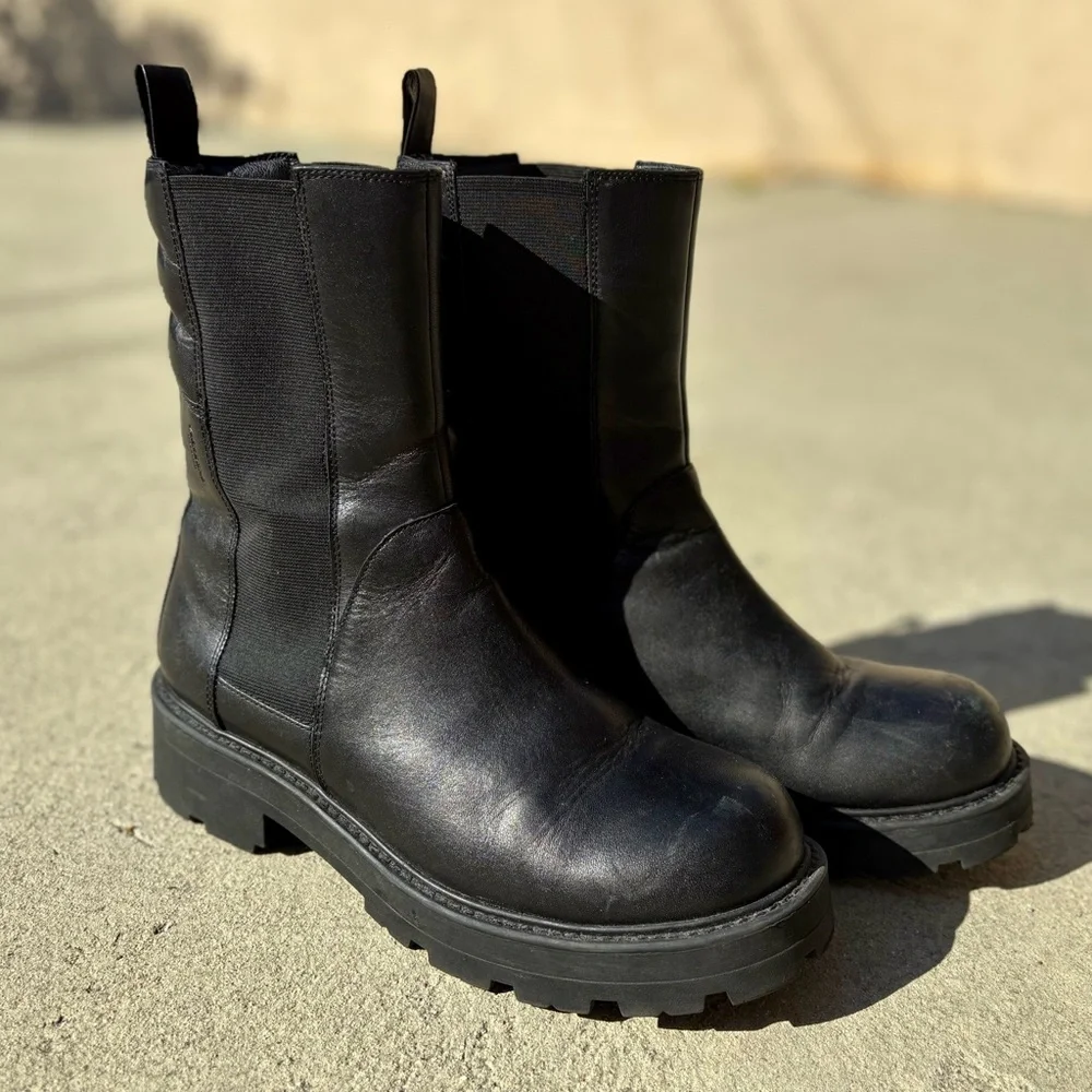 Vagabond Black Leather Cosmo 2.0 Boots Size 41 - Picture 3 of 7